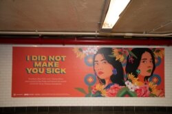 "I Still Believe in Our City" public art installation by Amanda Phingbodhipakkiya is showcased in New York's subway station.