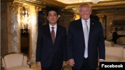 日本首相安倍晋三与美国总统川普