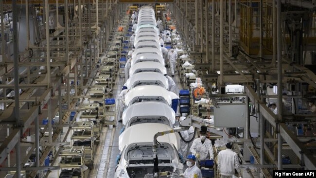 Công xưởng của hãng xe Honda ở Vũ Hán, Trung Quốc. Nhiều công ty của Nhật đang xem xét chuyển hoạt động từ Trung Quốc sang các quốc gia Đông Nam Á.