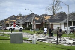 Puing-puing di Laplace, Louisiana, pasca hantaman Badai Ida, 30 Agustus 2021.