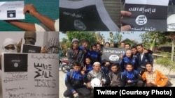 Images uploaded by Twitter users to show their support of the Islamic State in Iraq and the Levant.