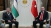 Turkiya rahbari Rajab Toyyib Erdog'an Anqarada O'zbekiston prezidenti Shavkat Mirziyoyevni qabul qildi. 19-fevral, 2020. 