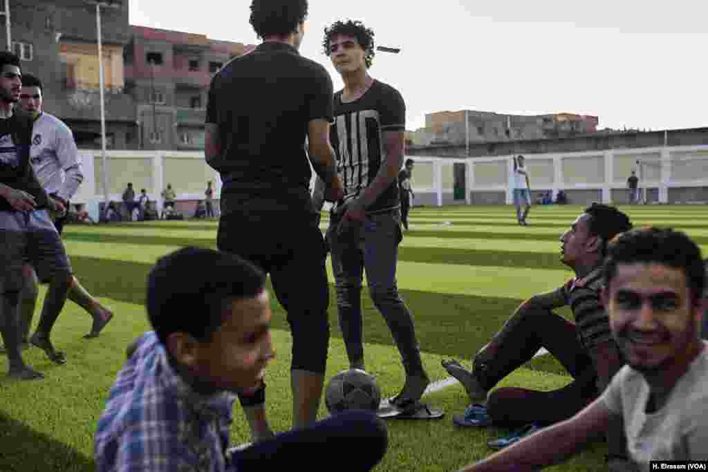 Young men at Nagrig gather every day after school and play for a local football league. They see Salah as a role model and dream of one day, too, making it big.