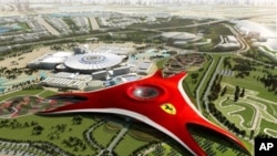 A handout picture from Ferrari press office shows an artist's illustration of "Ferrari World" theme park, the first of its kind for the iconic Italian carmaker that is being constructed in Abu Dhabi, UAE, 15 Jul 2010