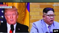 US President Donald Trump and North Korean leader Kim Jong Un. (March 9, 2018.) 
