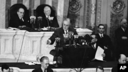 지난 1939년 1월 4일 프랭클린 D. 루즈벨트 전 미 대통령의 상하원 합동 국정연설 장면.