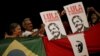 Les partisans de l'ancien président brésilien Luiz Inacio Lula da Silva assistent à un rassemblement en soutien à sa candidature à la course à la présidentielle de 2018, à Brasilia, au Brésil, le 23 janvier 2018.