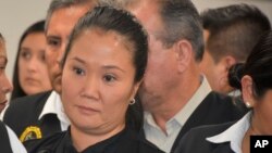 Keiko Fujimori devant le tribunal, Lima, 31 octobre 2018.