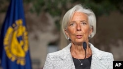 Direktur pengelola Dana Moneter Internasional (IMF) Christine Lagarde (30/4).