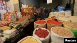 Beans and spices sold in the old market in Benghazi. 