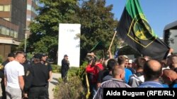 Bosnia and Herzegovina-- Protest of coal miners Zenica and Breza in front of the Government building of the Federation of Bosnia and Herzegovina in Sarajevo, September 10, 2019.