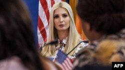 FILE - US Senior White House advisor Ivanka Trump attends a meeting as part of the African Women’s Empowerment Dialogue, on Apr. 15, 2019, in the Ethiopian capital Addis Ababa.