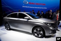 GAC unveils the 2019 GA4 during the North American International Auto Show in Detroit, Jan. 15, 2018.
