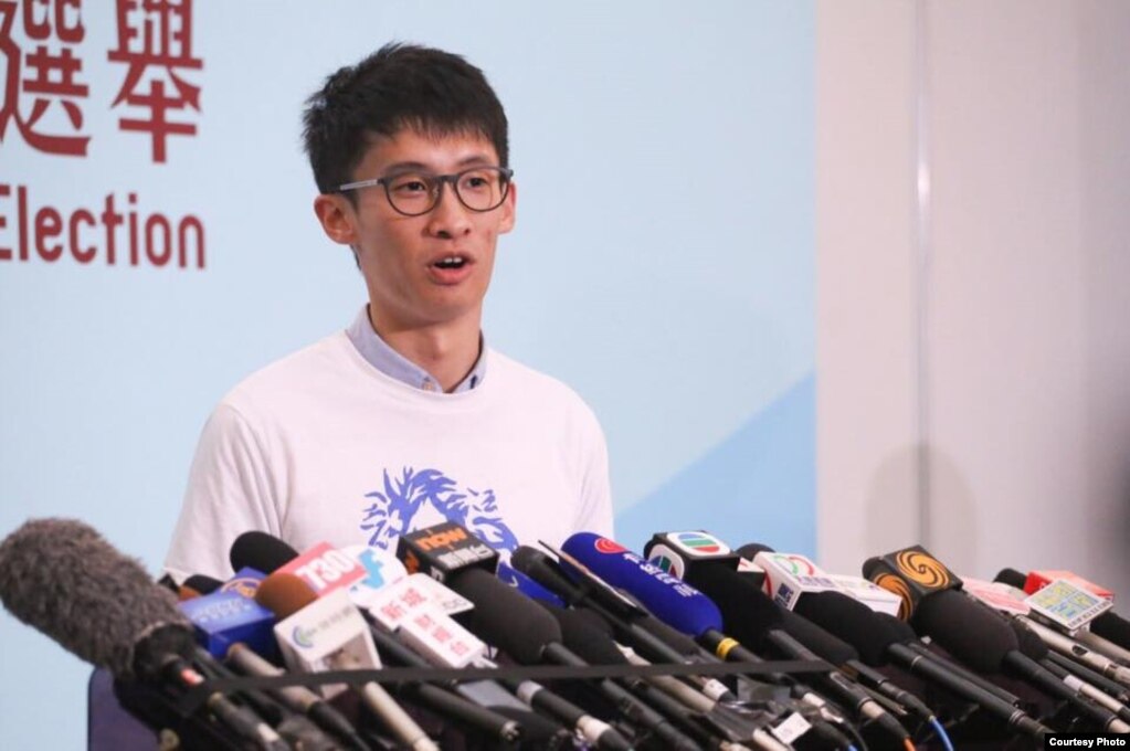 资料照：前香港立法会议员当选人，青年新政的召集人梁颂恒(photo:VOA)