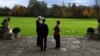 U.S. Secretary of State Kerry, E.U. High Representative Ashton and U.S. Ambassador to the UK Matthew Barzun speak together on the grounds of Winfield House, the ambassador's official residence, in London.