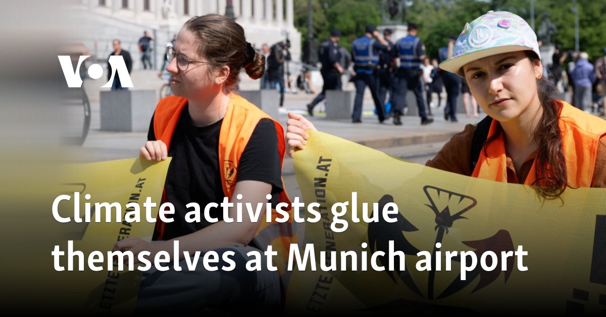 Climate activists glue themselves at Munich airport