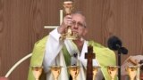 Le pape célèbre la messe à Dublin, en Irlande, le 26 août 2018.