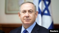 Israeli Prime Minister Benjamin Netanyahu attends the weekly cabinet meeting at his Jerusalem office, Dec. 25, 2016.
