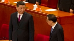 中国最高领导人习近平和中国总理李克强2019年4月30日出席纪念五四运动100周年大会