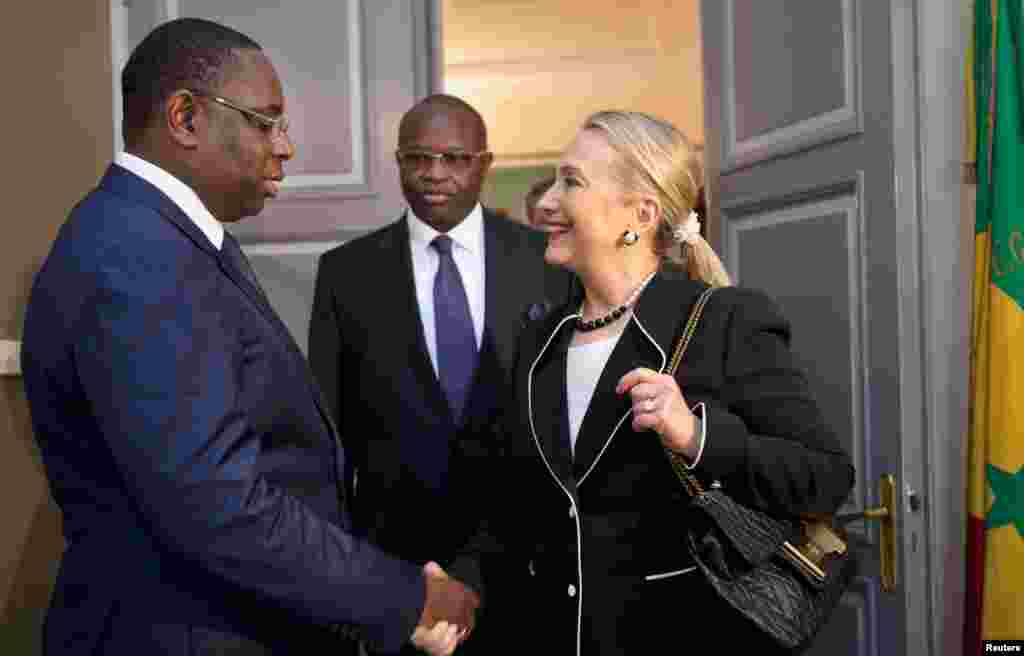 Encontro de trabalho de Hiallary Clinton com o Presidente Macky Sall, em Dacar.