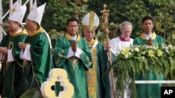 El papa Francisco celebró misa en Rangún, Myanmar, el miércoles, 29 de noviembre de 2017.