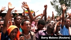 Les membres de Medrek, la plus grande coalition de l'opposition de l'Ethiopie, lors d'un rassemblement dans la région d'Oromia. Ethiopie, 15 mai 2010.