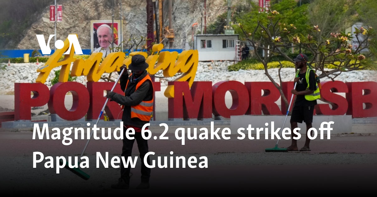 6.2 magnitude earthquake strikes off Papua New Guinea