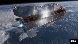 GOCE orbit is so low that it experiences drag from the outer edges of Earth's atmosphere. The satellite's streamline structure and use of electric propulsion system counteract atmospheric drag to ensure that the data are of true gravity. (ESA /AOES Media)