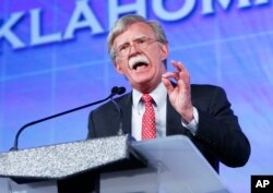 FILE - Former U.N. Ambassador John Bolton speaks at the Southern Republican Leadership Conference in Oklahoma City, May 22, 2015.