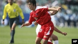 지난 2008년 뉴질랜드 17세이하 여자월드컵 결승전에 출전한 북한 선수. (자료 사진)
