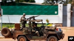 French Special Forces race through Bangui, Central African Republic, Dec. 5, 2013.
