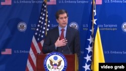 Ambasador SAD u BiH Eric Nelson održao prvu konferenciju za novinare, Ambasada SAD u BiH, Sarajevo, 7. mart