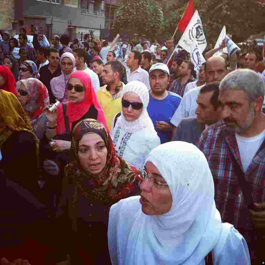 Egyptian women gather to join a June 15th, 2012 mass rally in Tahrir Square of Cairo, Egypt.