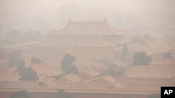 北京故宫在一个雾霾天里。(2020年1月18日)
