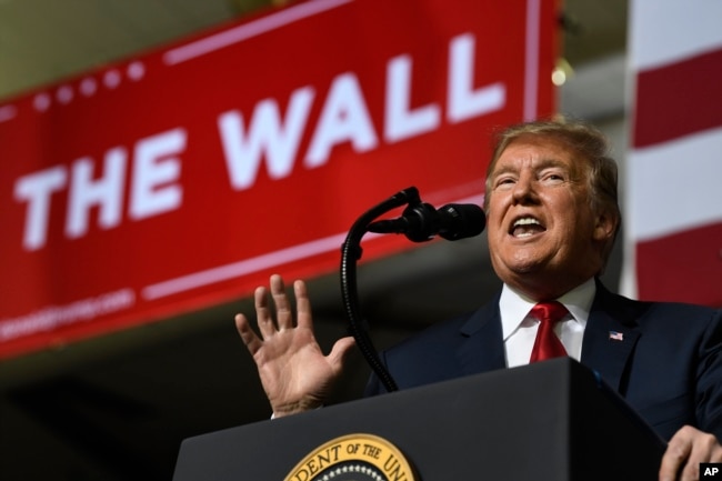 President Donald Trump speaks during a rally in El Paso, Texas, Feb. 11, 2019.