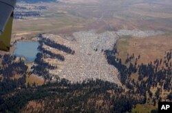 A photo provided by the Oregon State Police shows the crowd at the Big Summit Eclipse 2017 event near Prineville, Oregon, Aug. 19, 2017.