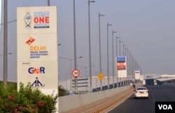 GMR Group, which has built airports and roads including the Delhi International airport, is among infrastructure companies saddled with huge bank loans. (A. Pasricha/VOA)