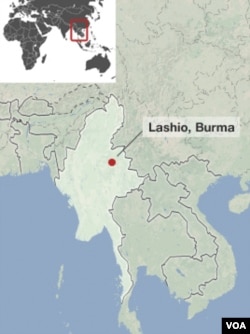 Map of Lashio, Burma.
