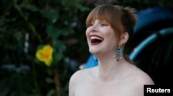 Cast member Bryce Dallas Howard poses at the premiere of the movie 'Jurassic World: Fallen Kingdom' at Walt Disney Concert Hall in Los Angeles, June 12, 2018.