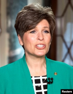 Senator Joni Ernst, an Iowa Republican, repeats the party's opposition to raising taxes, Jan. 20, 2015.