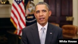 FILE - President Barack Obama delivers his weekly speech, April 5, 2014.