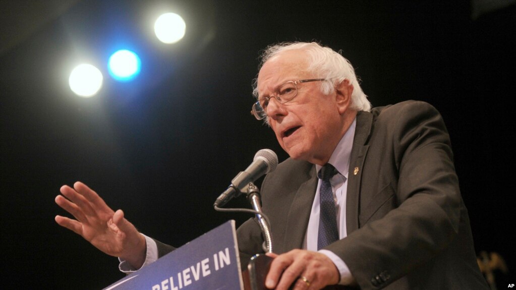 Bernie Sanders gives his "Where We Go From Here" Speech at a rally at Town Hall in New York City.