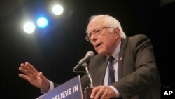 Bernie Sanders gives his "Where We Go From Here" Speech at a rally at Town Hall in New York City.