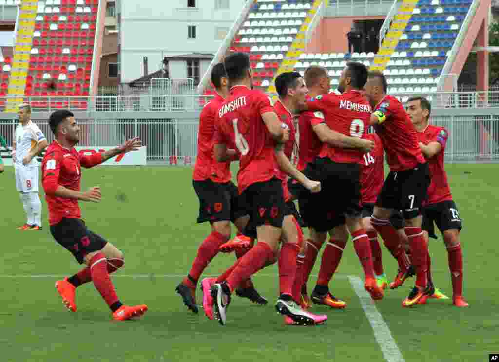 Soccer WCup 2018 Albania Macedonia