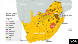 South Africa mining map