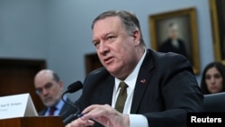 U.S. Secretary of State Mike Pompeo testifies at a House Appropriations Subcommittee hearing on the State Department's budget request for 2020 in Washington, D.C., March 27, 2019.