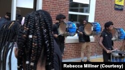 Members of Eastern High School's drumline play during a school event based around the themes of the 1619 Project. (Courtesy of Rebecca Millner/Eastern High School)