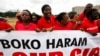 Women sing slogans during a demonstration calling on the government to rescue the kidnapped girls of the government secondary school in Chibok. Abuja, Nigeria, May 28, 2014.