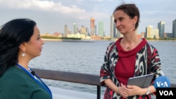 Helena Fraser, UN Resident Coordinator in Uzbekistan, talks to VOA's Navbahor Imamova, New York, September 23, 2019 