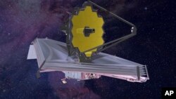 Teleskop Luar Angkasa James Webb, pada 24 Januari 2022, teleskop ruang angkasa terbesar dan terkuat di dunia mencapai tujuan akhirnya sejauh 1 juta mil. (Foto: AP)